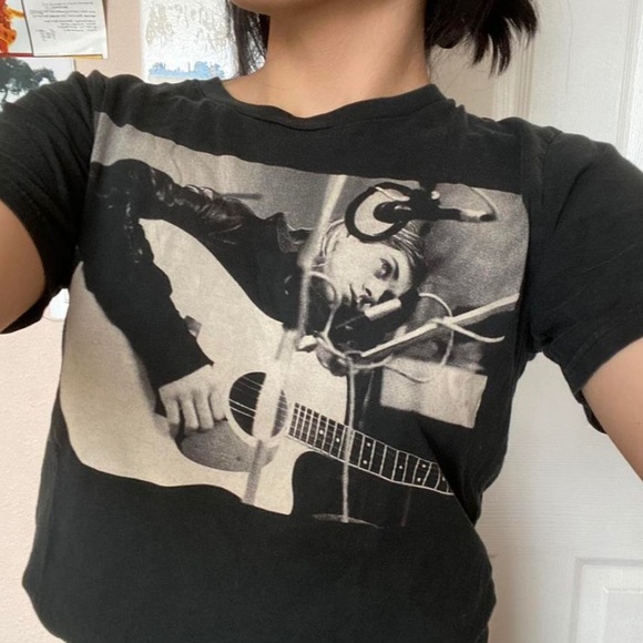 Vintage Hysteric Glamour Nirvana Kurt Cobain Grunge Baby Tee - Picture 1 of 2